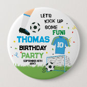Futbol Soccer Birthday party Button (Vorderseite)