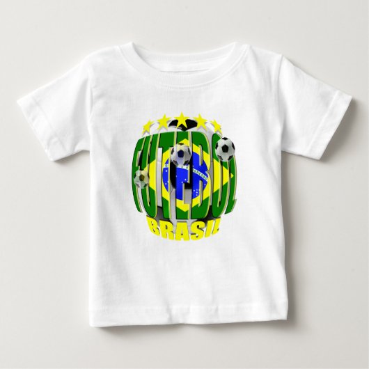 Futebol Fünf-Sternegeschenke runden Brasilien Baby T-shirt (Vorderseite)
