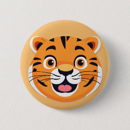 Futiger tiger Face Safari Wilder Dschungel Geburts Button