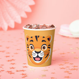 Futiger tiger Face Safari Wilder Dschungel Geburts Pappbecher