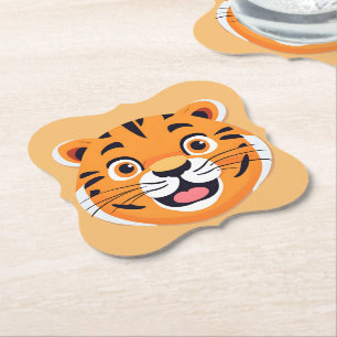 Futiger tiger Face Safari Wilder Dschungel Geburts Untersetzer