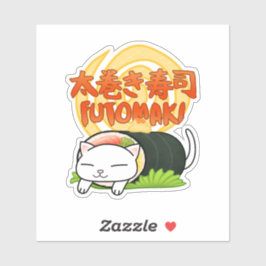 Futomaki Sushi Cat Aufkleber