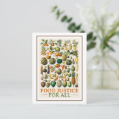 Futter Gerechtigkeit! Vintage Kunst Postkarte (Stehend Vorderseite)
