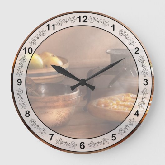 Futter - Kuchen - Mama-Kuchen Große Wanduhr (Vorderseite)