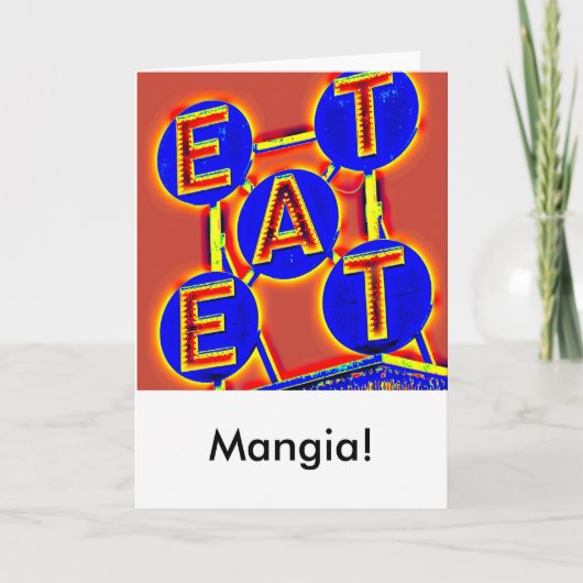 Futter/Mangia Grußkarte Karte (Vorderseite)