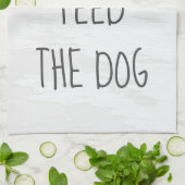 Füttere den Hund Alexa Befehl Humor  Geschirrtuch (Gefaltet)