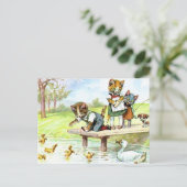 Futtermittel für die Enten Postkarte (Stehend Vorderseite)