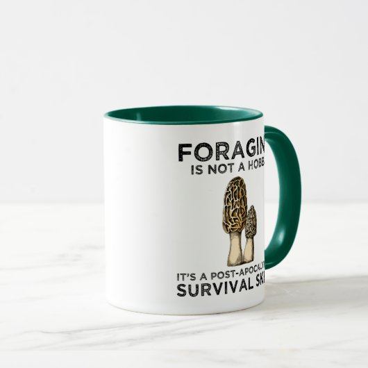 Futtermittel ist kein Hobby-Pilzjäger, der auf der Tasse (VorderseiteRechts)