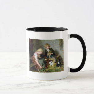 Füttern der Kaninchen Tasse