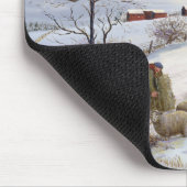 Füttern der Schafe im Winter Mousepad (Ecke)