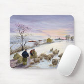 Füttern der Schafe im Winter Mousepad (Mit Mouse)