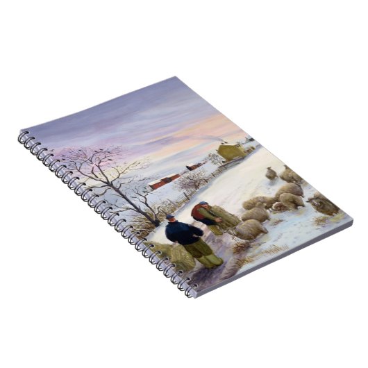 Füttern der Schafe im Winter Notizblock (Rechte Seite)