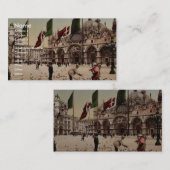 Füttern der Tauben in St Mark Platz, Venedig, Visitenkarte (Vorne/Hinten)