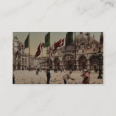 Füttern der Tauben in St Mark Platz, Venedig, Visitenkarte (Rückseite)