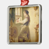 Füttern der Vögel im Winter Silbernes Ornament (Links)