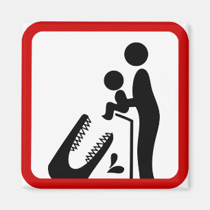 Füttern Sie Baby nicht zum Krokodil-Zoo-Zeichen Magnet