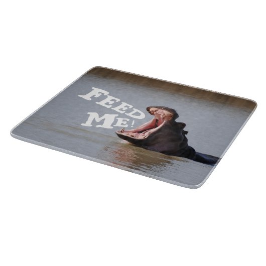 Füttern Sie mich! Flusspferd Schneidebrett (Ecke)