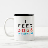 "Füttern Sie mir" HundeTasse Zweifarbige Tasse (Links)