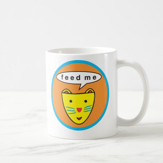 "Füttern Sie mir" Katzen-Logo-Tasse Kaffeetasse (Rechts)