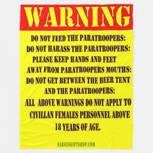 FÜTTERN SIE NICHT DIE FALLSCHIRMJÄGER FLEECEDECKE (Vorderseite)