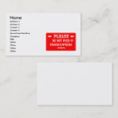 Füttern Sie nicht die Programmierer Visitenkarte (Vorne/Hinten)