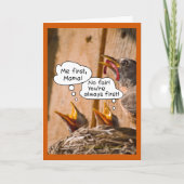 Fütternd BabyBirds Funny Mother's Day Card Templat Karte (Vorderseite)