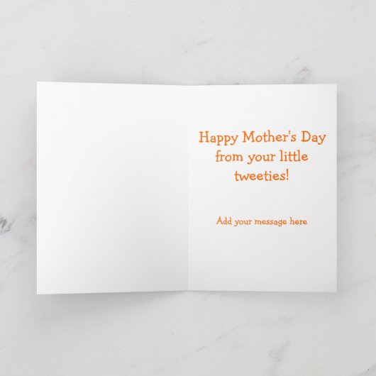 Fütternd BabyBirds Funny Mother's Day Card Templat Karte (Innenseite)