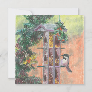 Fütternd Birdie Flat Holiday Card Feiertagskarte