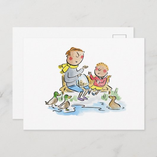 Fütternd Ducks Postkarte (Vorne/Hinten)