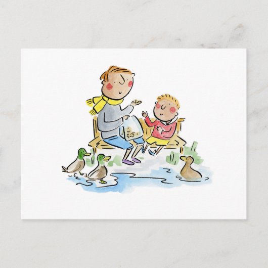 Fütternd Ducks Postkarte (Vorderseite)