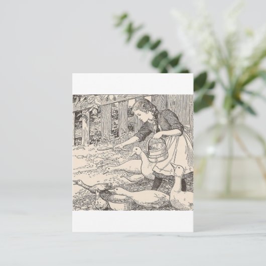 Fütternd Enten Postkarte (Stehend Vorderseite)