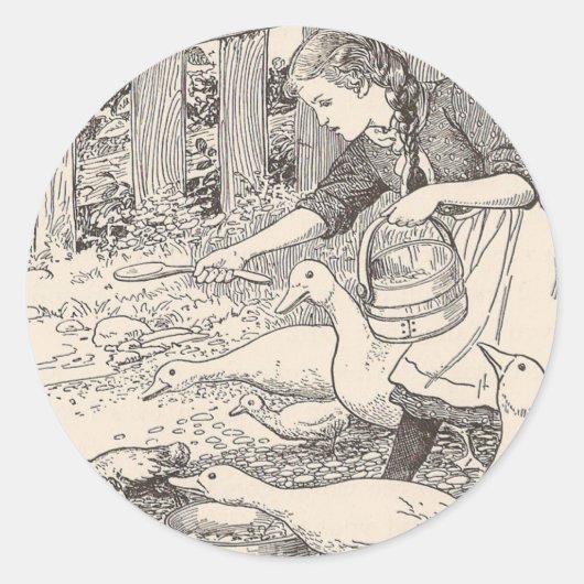 Fütternd Enten Runder Aufkleber (Vorderseite)