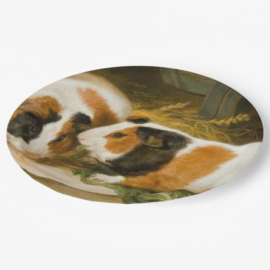 Fütternd Guinea von Haustieren (von James Ward) Pappteller (Schrägansicht)