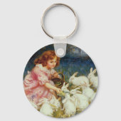 Fütternd Hasen Schlüsselanhänger (Vorderseite)