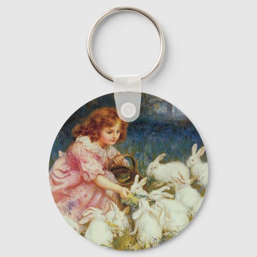 Fütternd Hasen Schlüsselanhänger (Vorderseite)