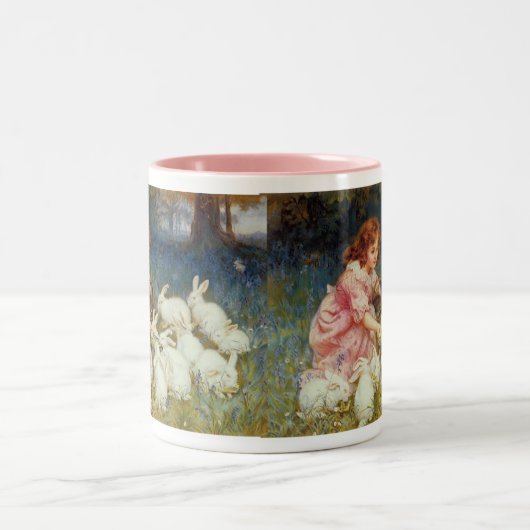 Fütternd Hasen Zweifarbige Tasse (Mittel)