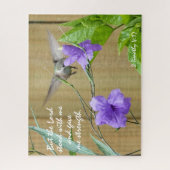Fütternd Hummingbird w Verse ab 2 Timothy 4:17 Puzzle (Vertikal)