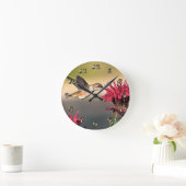 Fütternd Hummingvogel-Blume Runde Wanduhr (Zuhause)