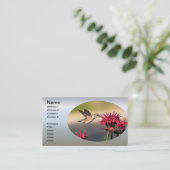 Fütternd Hummingvogel-Blume Visitenkarte (Stehend Vorderseite)