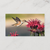 Fütternd Hummingvogel-Blume Visitenkarte (Rückseite)