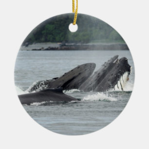 Fütternd Humpbackwale Keramik Ornament