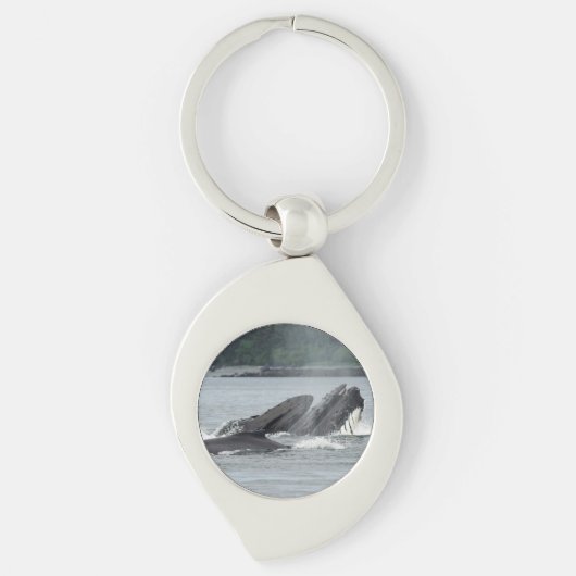 Fütternd Humpbackwale Schlüsselanhänger (Vorderseite)