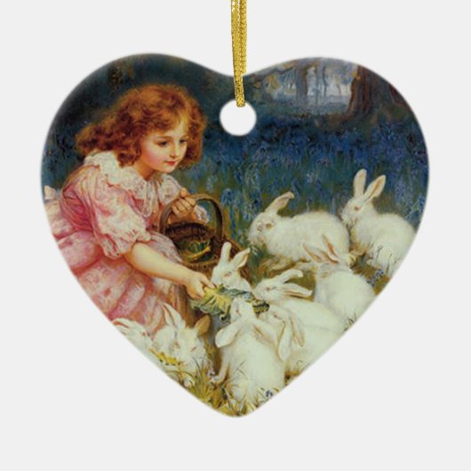 Fütternd Kaninchen Keramikornament (Vorne)