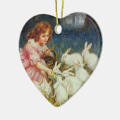 Fütternd Kaninchen Keramikornament (Links)