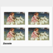 Fütternd Kaninchen Rechteckiger Aufkleber (Blatt)