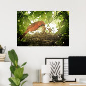 Fütternd Kardinal Poster (Heimbüro)