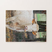 Fütternd Kuh in Frankreich Puzzle (Horizontal)