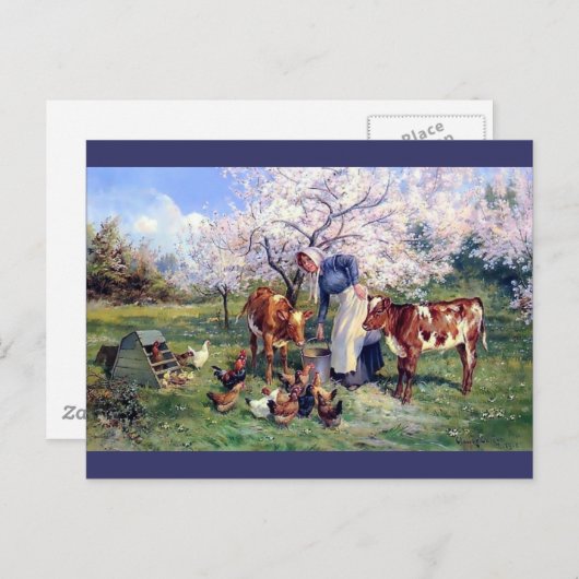 Fütternd Landtiere Postkarte (Vorne/Hinten)