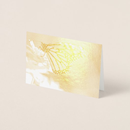 Fütternd Monarchschmetterling Folienkarte (Vorderseite)