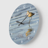 Fütternd Sandpiper Große Wanduhr (Winkel)
